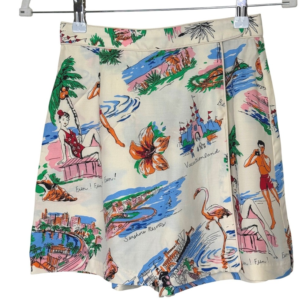 Vintage Limited America Vacationland Print Skort Size 2